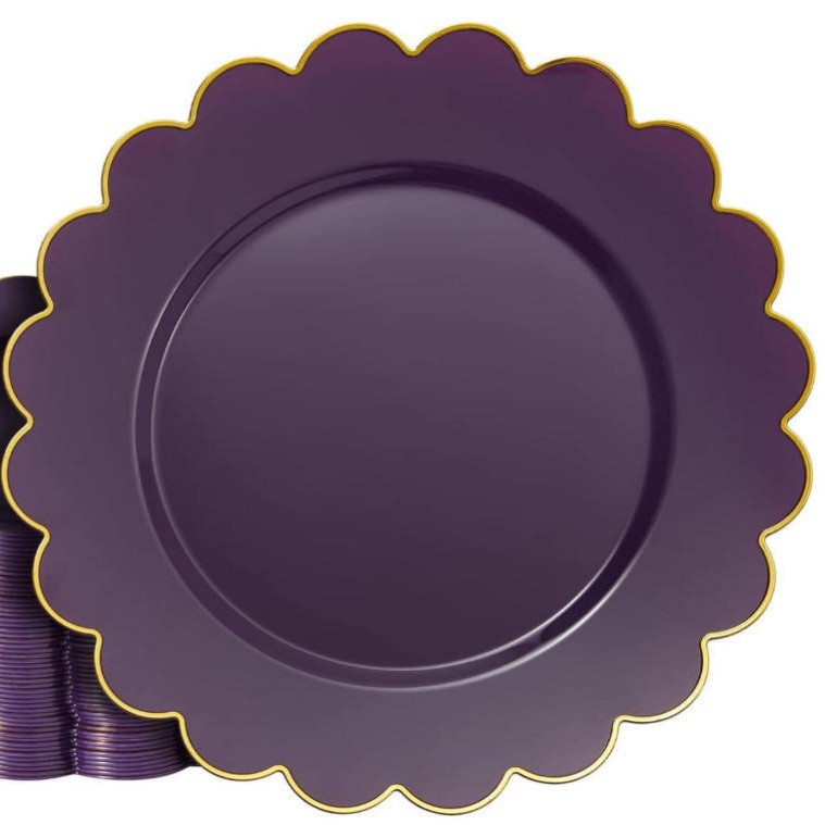 Plato Base Decorativo de Plástico con Diseño de Concha para Bodas y Banquetes image 43