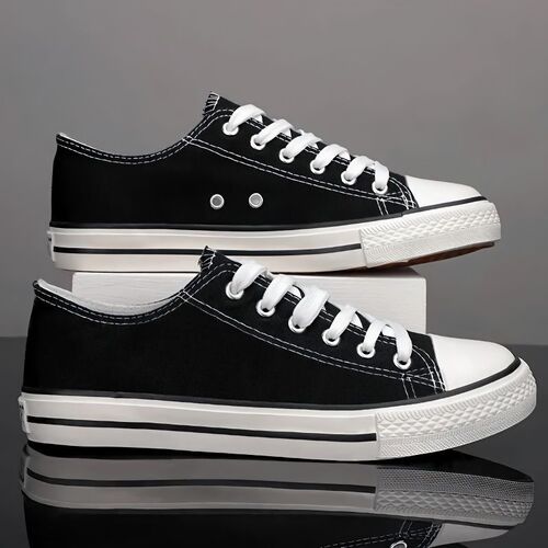  Trendy Canvas Shoes for Men, Instagram Fashion Classic Casual Shoes, Summer Youthful Simple Basic Low Top for Women