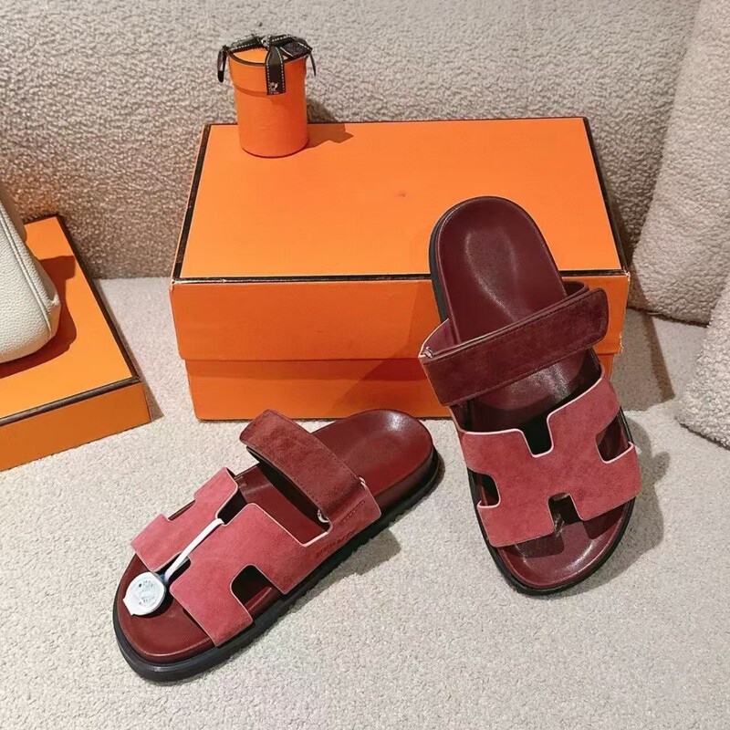 H Brand 2025 Summer New Suede Genuine Leather Velcro Slippers for Women, Beach Outdoor Trendy Sandals H Brand 2025 Summer New Suede Genuine Leather Velcro Slippers for Women, Beach Outdoor Trendy Sandals