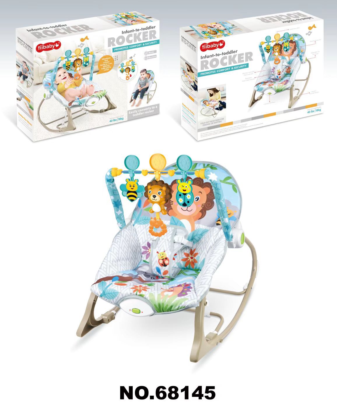 Directo de fábrica bebé mecedora eléctrica multifuncional música dormir vibración calmante cuna cama Amazon Venta caliente