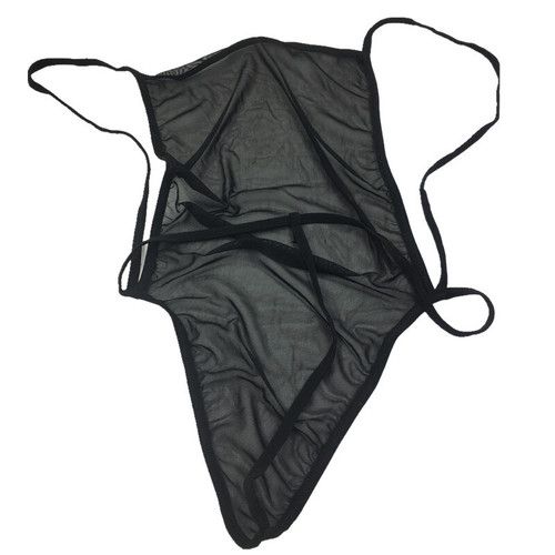 Flirty Men's Bellyband Underwear: Stretchy, Transparent, Ultra-Supple One-Piece Backless Bodycon Dress in Soft Mesh