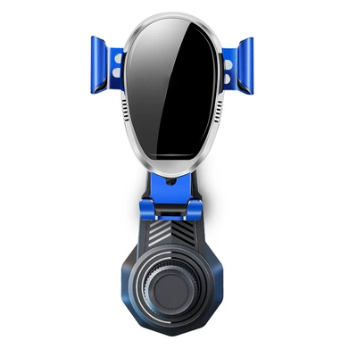 Car phone holder — Locking Car Navigation Holder - air-outlet-mirror-type-long-hook-clip-blue-automatic-clamping