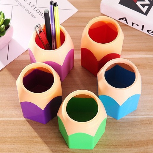 Cabezal de lápiz de color creativo Portalápices de gran tamaño multifuncional Redondo Papelería creativa para estudiantes Portalápices de almacenamiento de escritorio