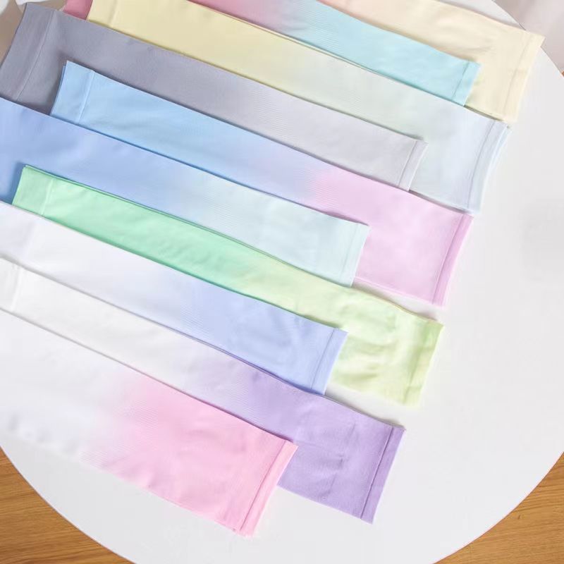 夏季冰袖防曬漸變袖套女護袖紫外線時尚手臂套袖冰絲手袖2024新款