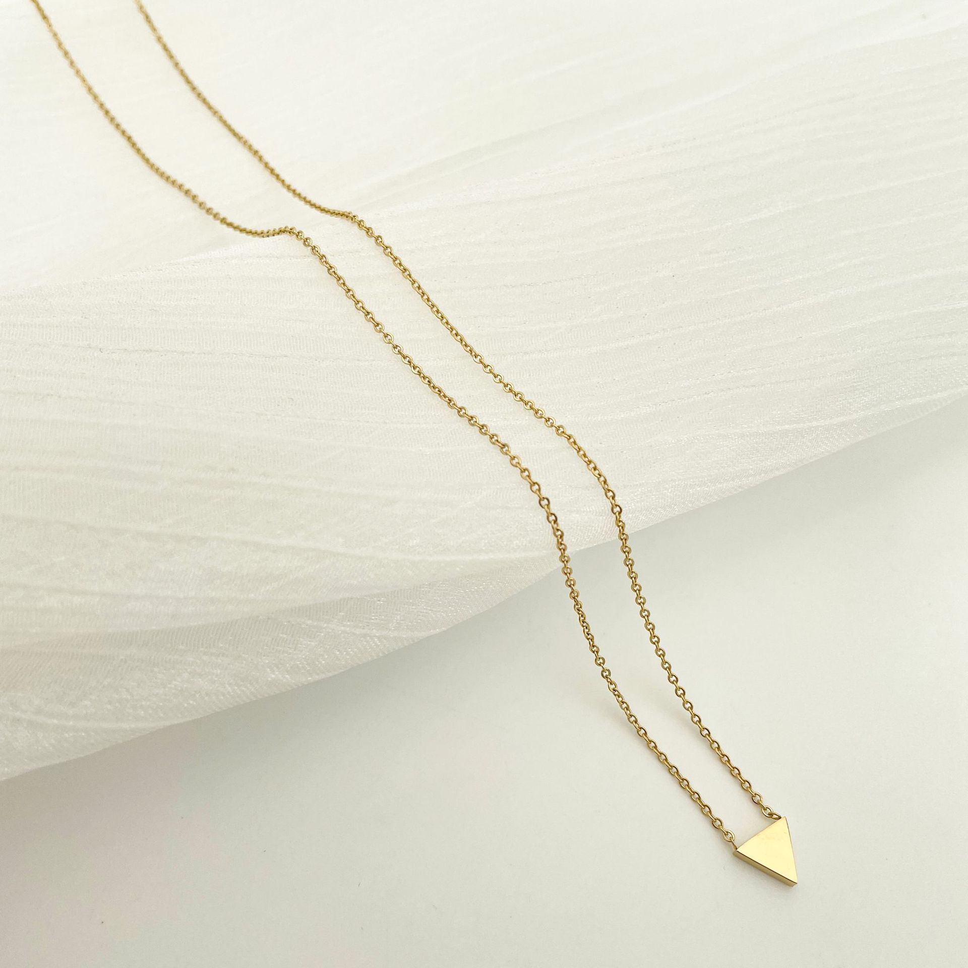 Simple Style Triangle Stainless Steel Titanium Steel Plating Necklace 1 Piece