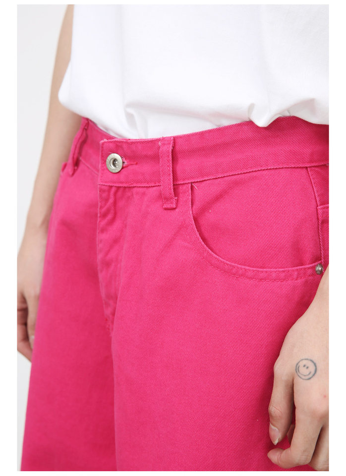 Quần short denim nam ống rộng ống đứng lửng 5 tấc phong cách Hàn, form rộng rãi dễ phối đồ — Hồng đào, Màu be nhạt, Màu cà phê, Trắng be chi tiết 8