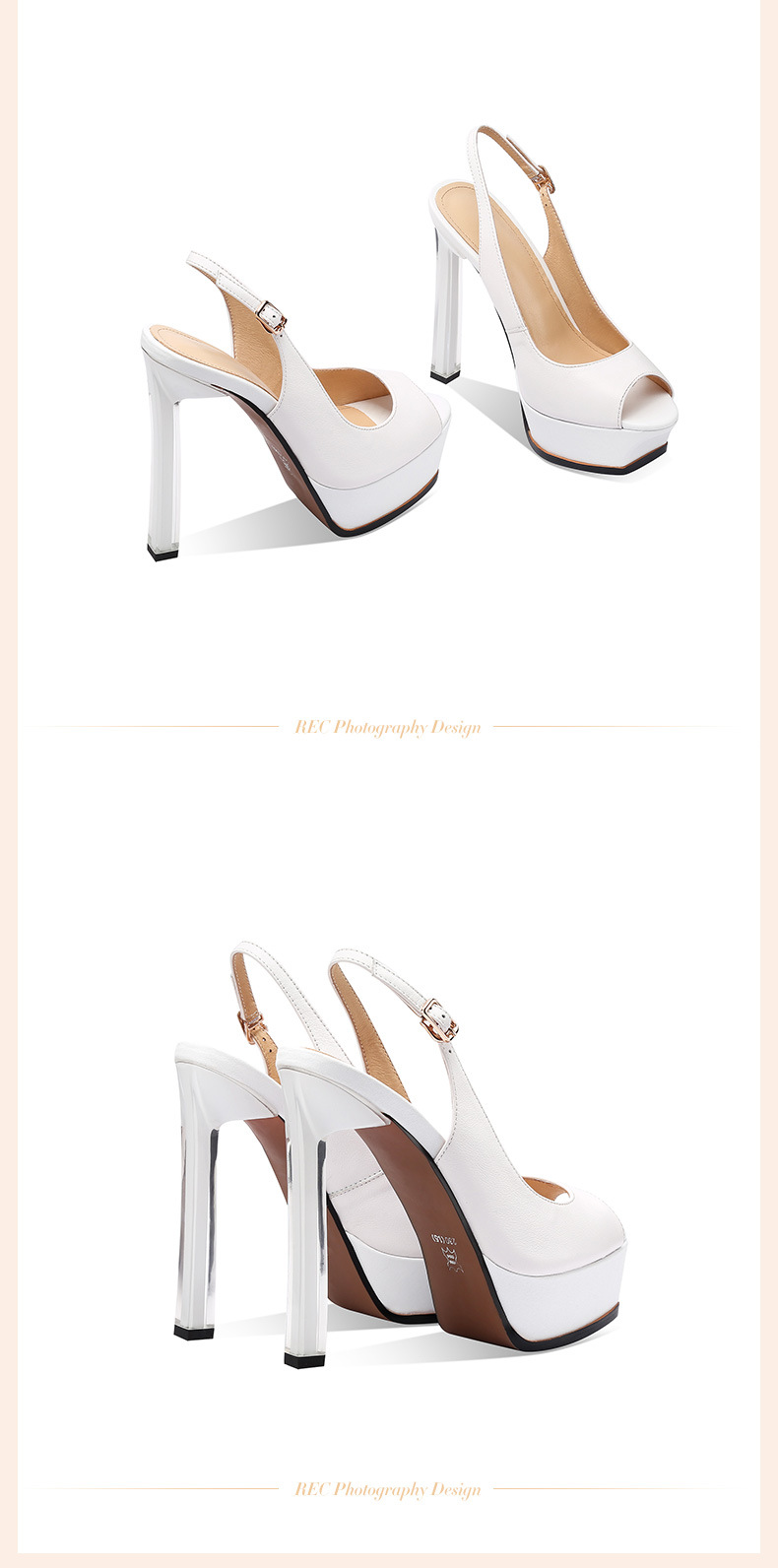 Sandal cao gót nữ mũi cá hở ngón, gót nhựa trong suốt 13 cm, phong cách sang trọng — đen chi tiết 6