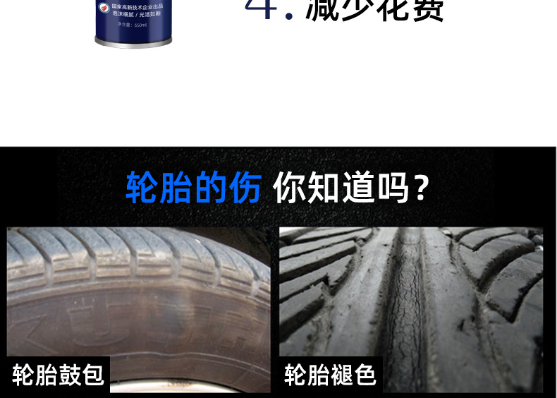 Car Tire Brightener Spray Glaze Mist Maintenance Blackening Cleaning Agent Foam Polishing Tire Anti-Aging Box