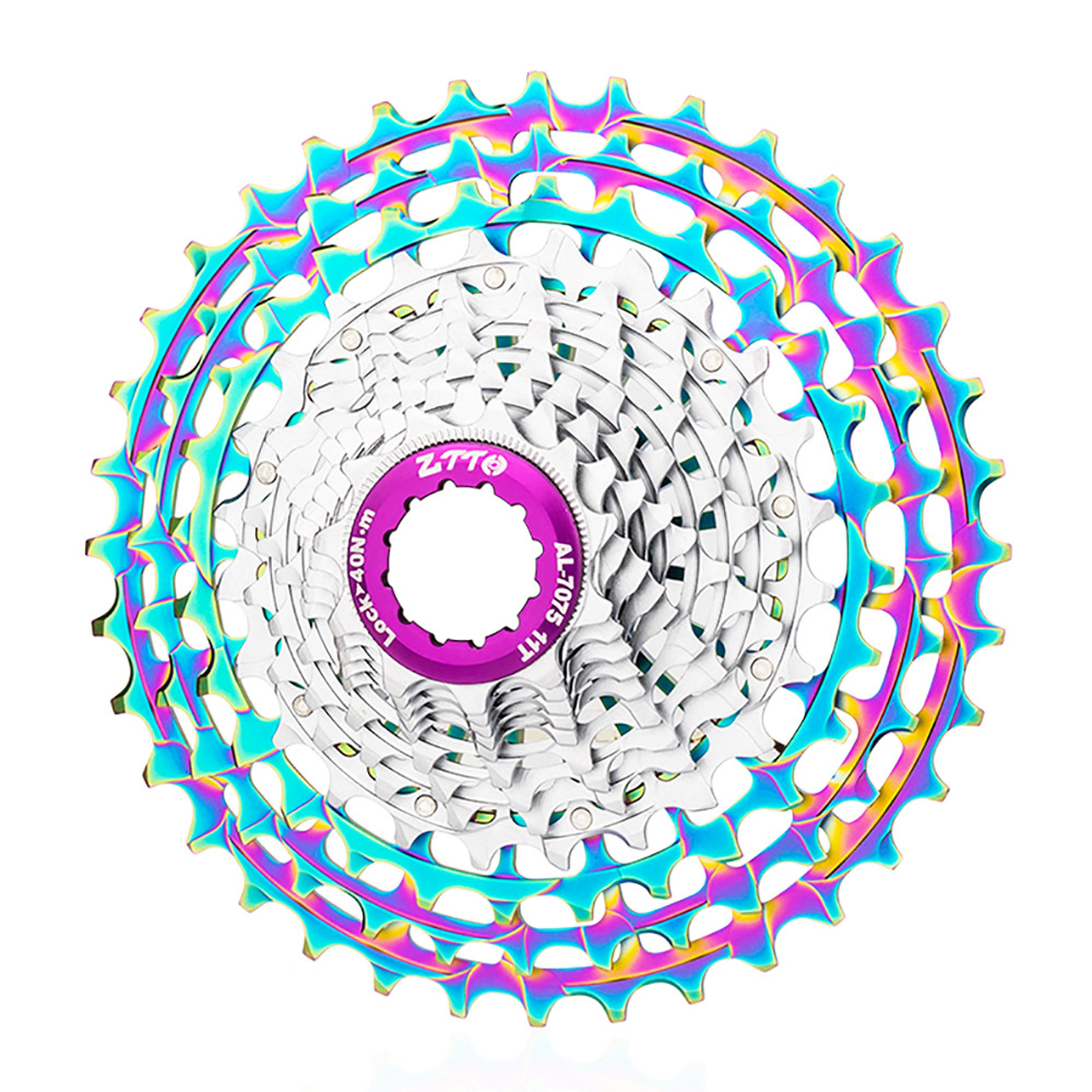 Volante de bicicleta de carretera ZTTO 12 velocidades 28-36 volante de tarjeta hueca de color todo en uno CNC ultraligero