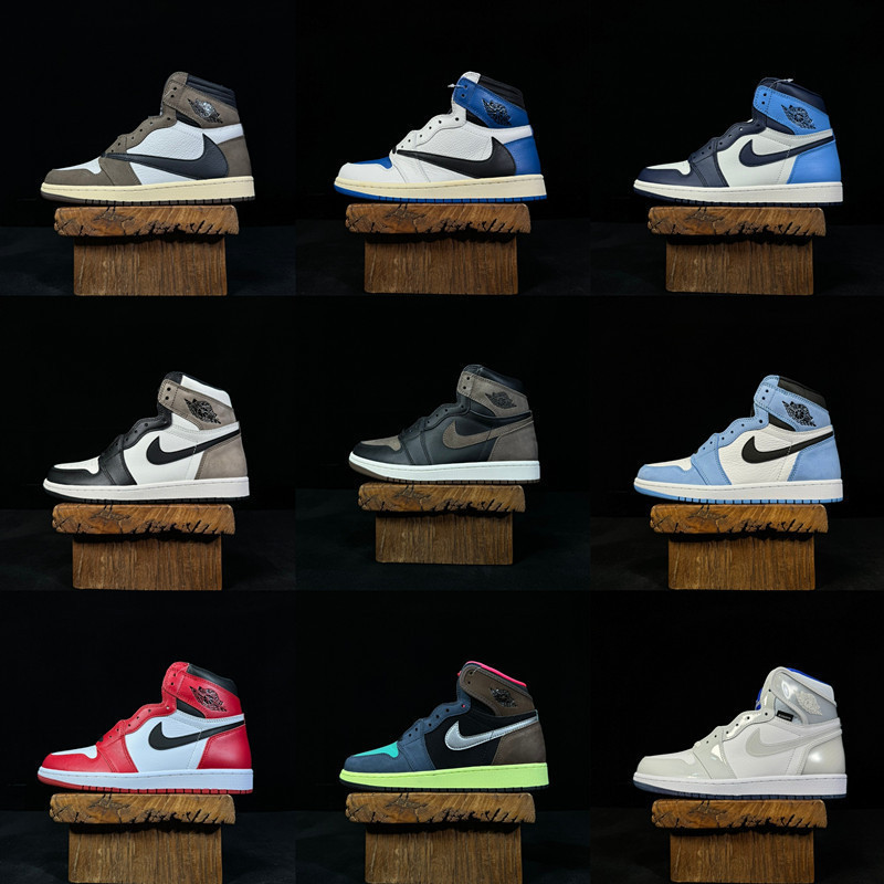 Putian Aj1 High-Top Obsidian High Version Black Mocha North Carolina Blue Men's Basketball Shoes Sports Shoes