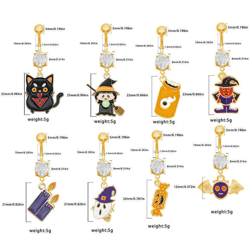 Piercing ombelico strega cartoon per gioielli feste halloween_voghion.com