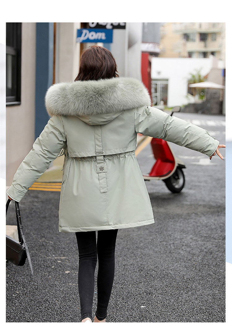 Dameskleding Pluche Parka Dames Medium Lengte 2024 Winter Nieuwe Stijl Losse Grote Bontkraag Mode Verdikte Katoenen Jas_voghion.com
