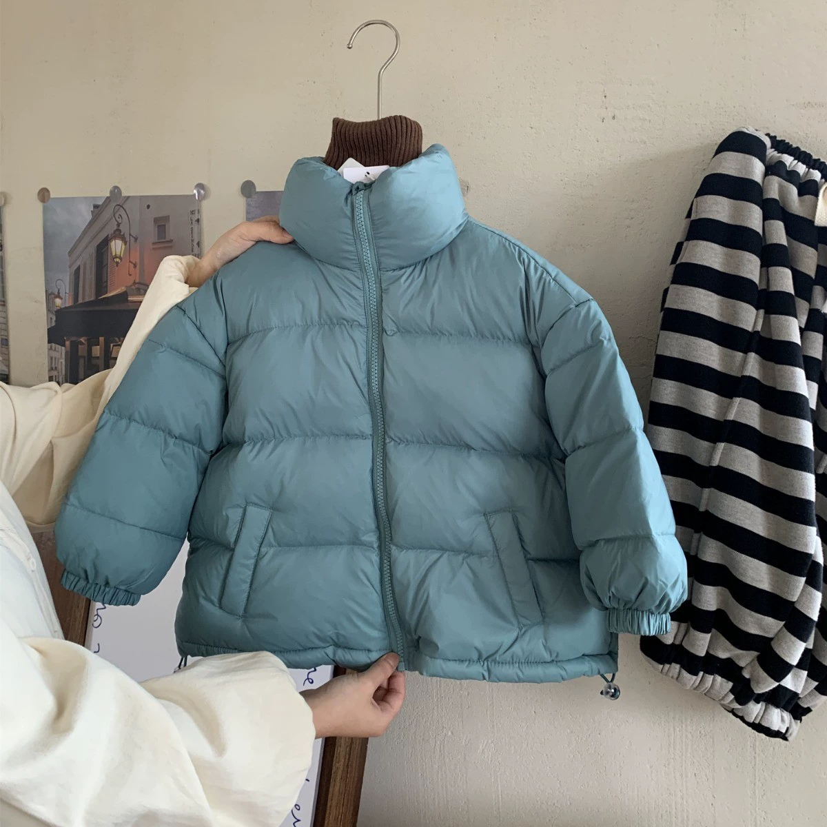 莱抱抱 Winter warm short down jacket, 2023, children's clothing, Korean style