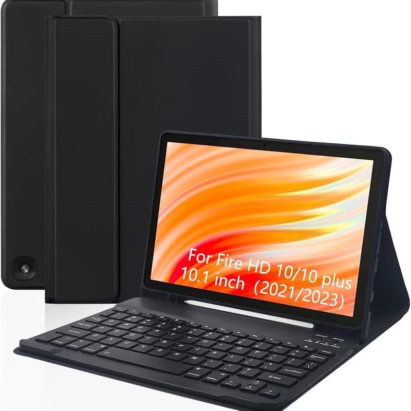 Amazon Hd10 Tablet Protective Case Plus 10.1inch Bluetooth Keyboard Leather Case Amazon Magnetic Backlight Suitable for