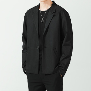 2025 Spring and Autumn Casual Suit Jacket Men's Japanese Style Loose Solid Color Casual Suit Men's Small Suit New