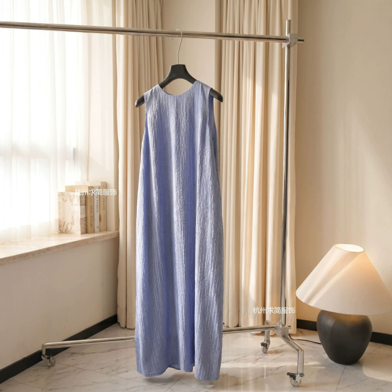 Silk! Light Blue Sleeveless Long Dress Made of Mulberry Silk. Luxurious, Minimalist, with a Draping Texture and a Relaxed, Lazy Vibe Silk! Light Blue Sleeveless Long Dress Made of Mulberry Silk. Luxurious, Minimalist, with a Draping Texture and a Relaxed, Lazy Vibe
