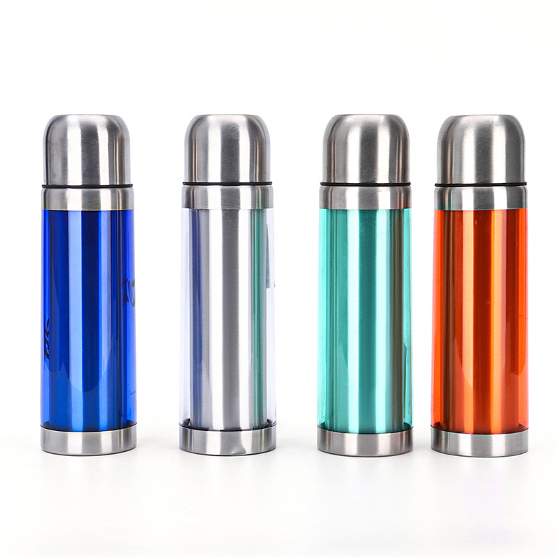 Amazon Hot sale acero inoxidable taza de vacío creativa taza de agua de bala doble taza de agua portátil al aire libre hervidor deportivo