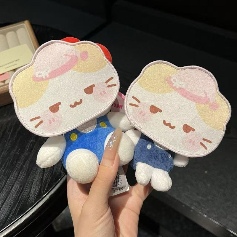 古早感坏笑猫刘海贴可爱少女棉花糖猫碎发贴魔术贴无痕发饰|undefined