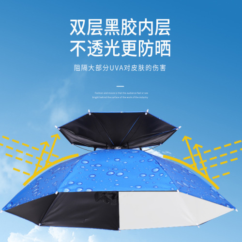 Umbrella sunshade umbrella hat head hat head headgear top fishing rain umbrella sunshade sunshade straw hat large size headgear rainproof