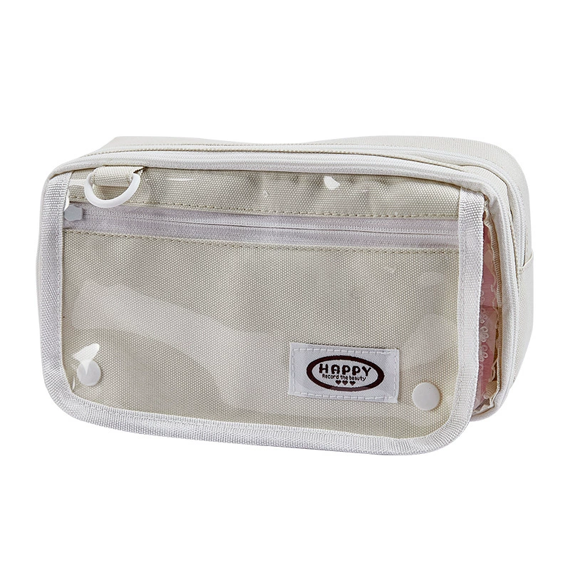 Капacious pencil case for elementary school students, multilayer transparent storage system