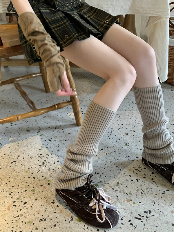 日系针织堆堆袜套女秋冬薄款微喇jk小腿袜新款显瘦亚文化腿套y2k|undefined