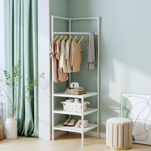 Kaidi Corner Coat Rack Clothes Rack Hanger Triangle Coat Rack Bedroom Storage Rack Clothes Storage Rack 