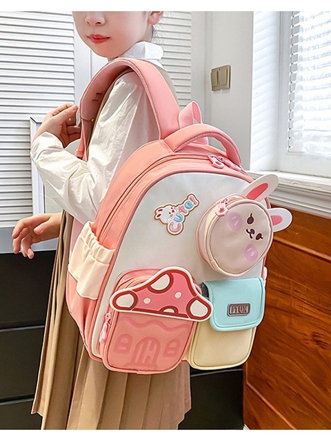 幼稚園の女の子用漫画風うさぎ柄リュックサック、小学生の男の子用可愛いクマ柄リュックサック、負担軽減スクールバッグ|undefined