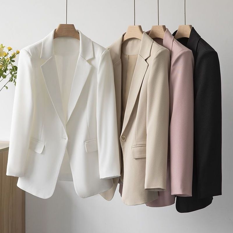 Black short blazer for women, 2026 spring new style, trendy and versatile, slimming, student fashion suit Black short blazer for women, 2026 spring new style, trendy and versatile, slimming, student fashion suit