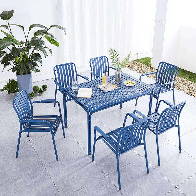 Mesa y silla al aire libre patio terraza al aire libre terraza villa jardín impermeable protección solar aleación de aluminio set mesa de té silla