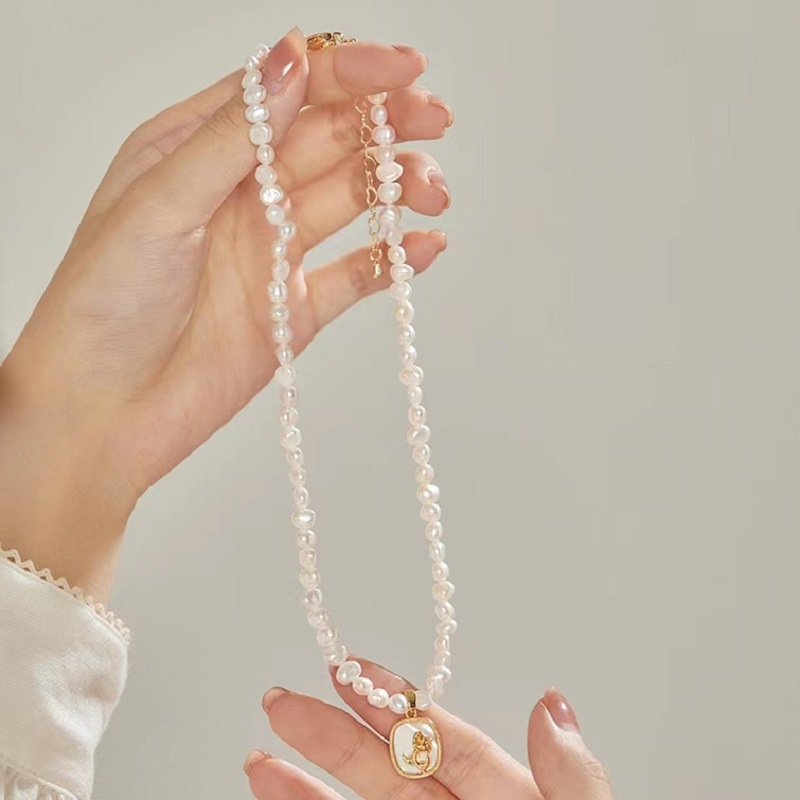 Colar de pérolas de luxo com fecho magnético para mulher_voghion.com