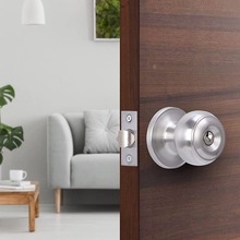 不锈钢门锁三杆锁可调节电镀球锁大门门锁带钥匙