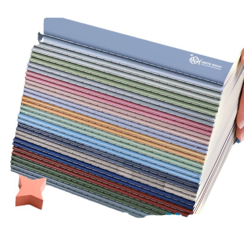 Cuaderno de costura de color frío de color cálido simple Cuaderno de cuaderno grueso, opcional multicolor, lindo resumen de examen para estudiantes y niños image 5