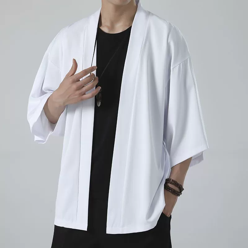 Кардиган, рубашка, Hanfu, мужская летняя куртка, свободный крой, китайский стиль