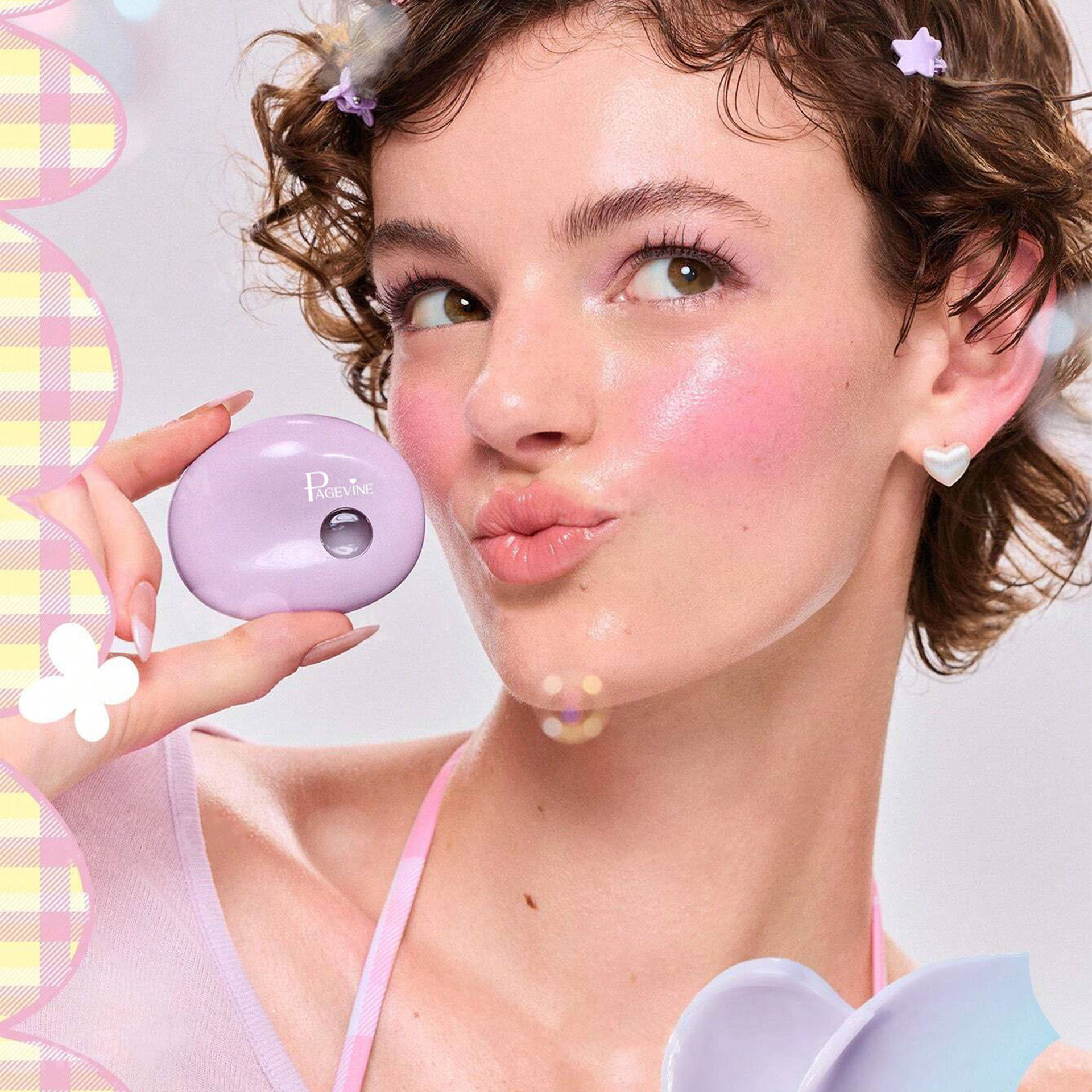 Transfronterizo PAGE VINE color cambio de labios y mejillas sombra de ojos multipropósito suave niebla perlada burbuja de sueño brillante blush comercio exterior