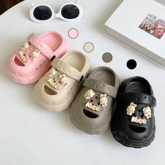 New Cartoon Children's Slippers Baby Girl Summer Outer Wear Non-slip Cave Shoes Cute Toe Non-slip Boys Slippers