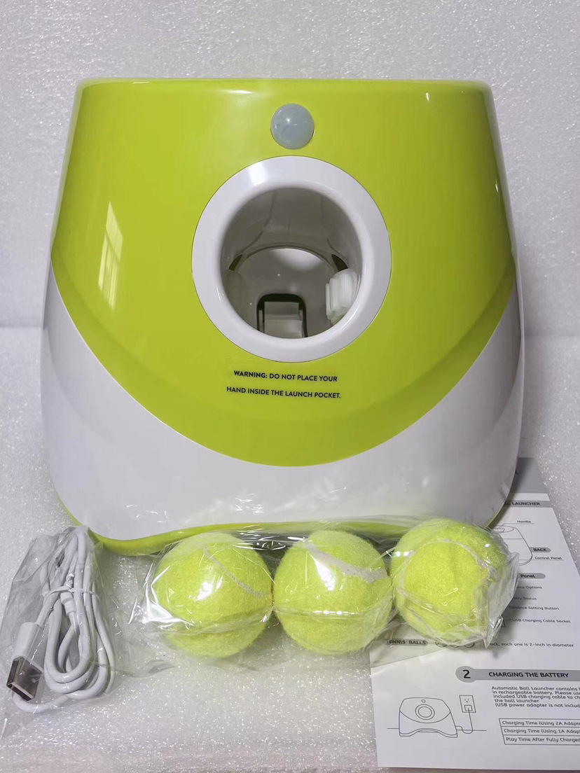 Amazon Pet Perro Tenis Lanzador automático lanzador de juguetes al aire libre lanzador de bolas nuevos fabricantes de fuentes