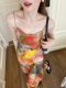 Seaside Vintage Color Strap Dress Women's Summer Slim Dress