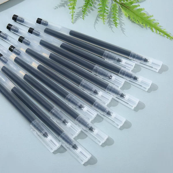 Customized Large-Capacity 0.5 Gel Pen Can Write Black Full Syringe Signature Carbon Pen Student Exam Black Pen