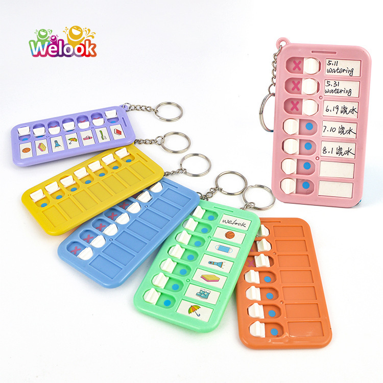 Self-Discipline Clock-In Device Children's Growth Memo Time Management Table Task Plan Clock-In Machine Keychain Cross-Border