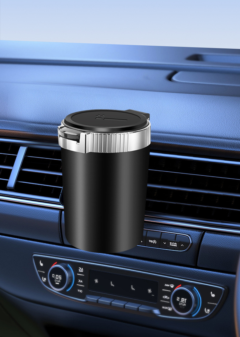 Car ashtray creative car air outlet smoking artifact metal liner one-button cover car ashtray