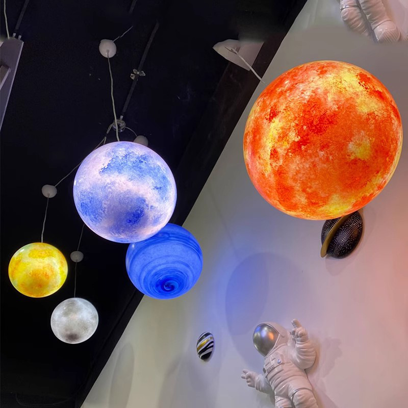 户外防水流浪星球吊灯儿童乐园星空八大行星圆球氛围灯超大月球灯