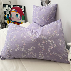 単品/汚れに強い紫色の砕花雲感ニット二重糸一対交換シングル枕カバー48 * 74cm芯なし