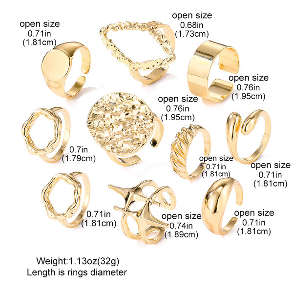 geometric metal ring