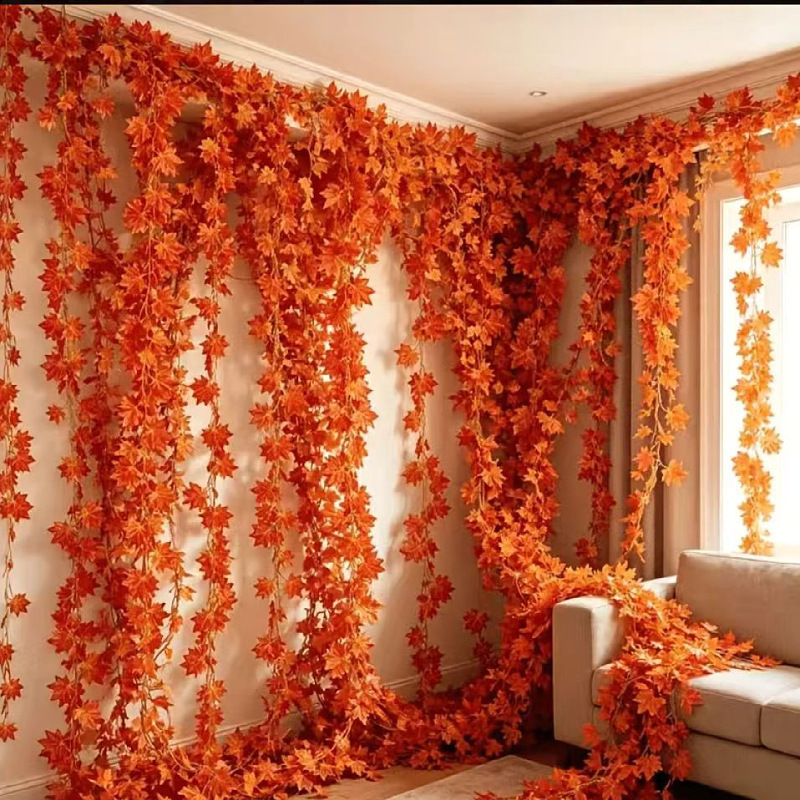 Red Maple Leaves, Fake Maple Leaf Vines, Ceiling Decoration, Pipe Wrapping, Restaurant Decoration, Plastic Plant Vines, Artificial Red Maple Leaves, Fake Maple Leaf Vines, Ceiling Decoration, Pipe Wrapping, Restaurant Decoration, Plastic Plant Vines, Artificial