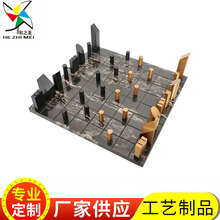 源头工厂高档金属国际象棋软装饰品 大理石棋盘家居客厅摆件 批发