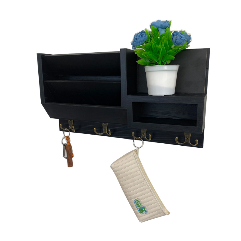 Amazon sala de estar colgante de madera pared colgante de pared estante de almacenamiento colgante de llaves de puerta de entrada marco de madera