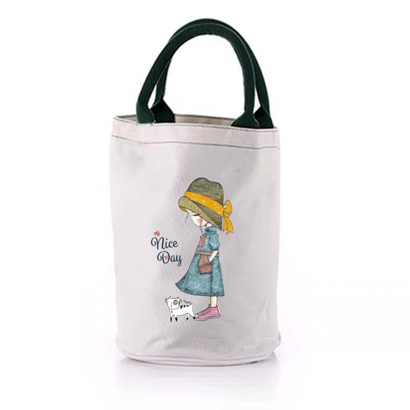 Bolsa de almuerzo de estilo japonés aislado Bento bolso estudiante almuerzo impermeable oficinista almuerzo bolsa de lona de gran capacidad