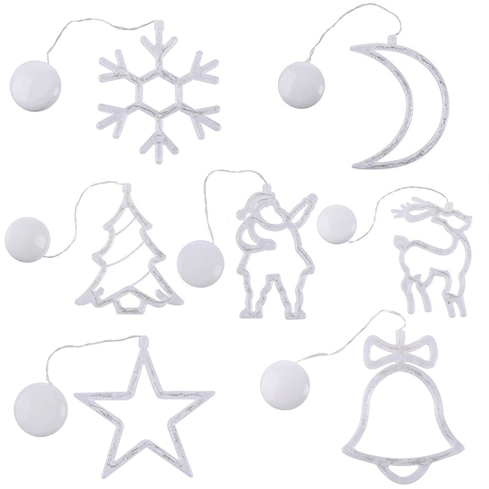 LED decoración de Navidad lámpara de succión muñeco de nieve árbol de Navidad lámpara de la batería ins viento ventana diseño caja de la batería forma lámpara colgante