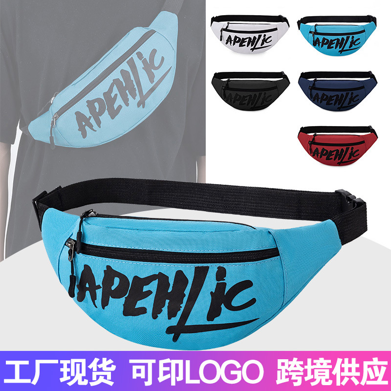 Ins Couple's Waist Bag Fashionable Creative Shoulder Bag Letter Nylon Crossbody Bag Chest Bag Multifunctional Men's and Women's Chest Bag