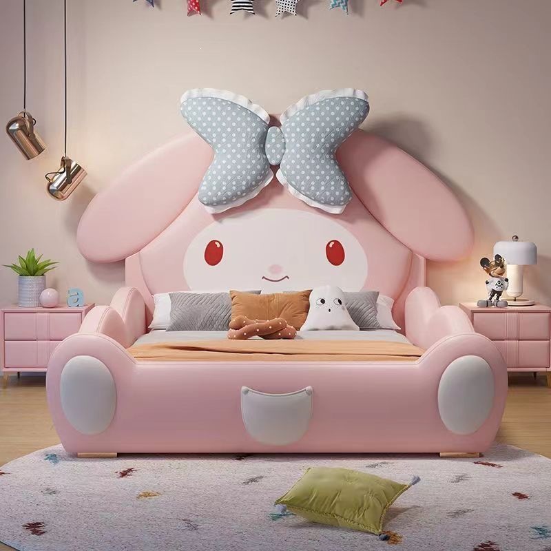 Cama infantil cama princesa niñas 1.5 con barandilla de dibujos animados cama de dormitorio niñas inswind red cama única roja